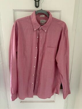 J. Crew Men's Slim Button-Down secret wash shirting 100’s 2-PlShirt in Rose Pink
